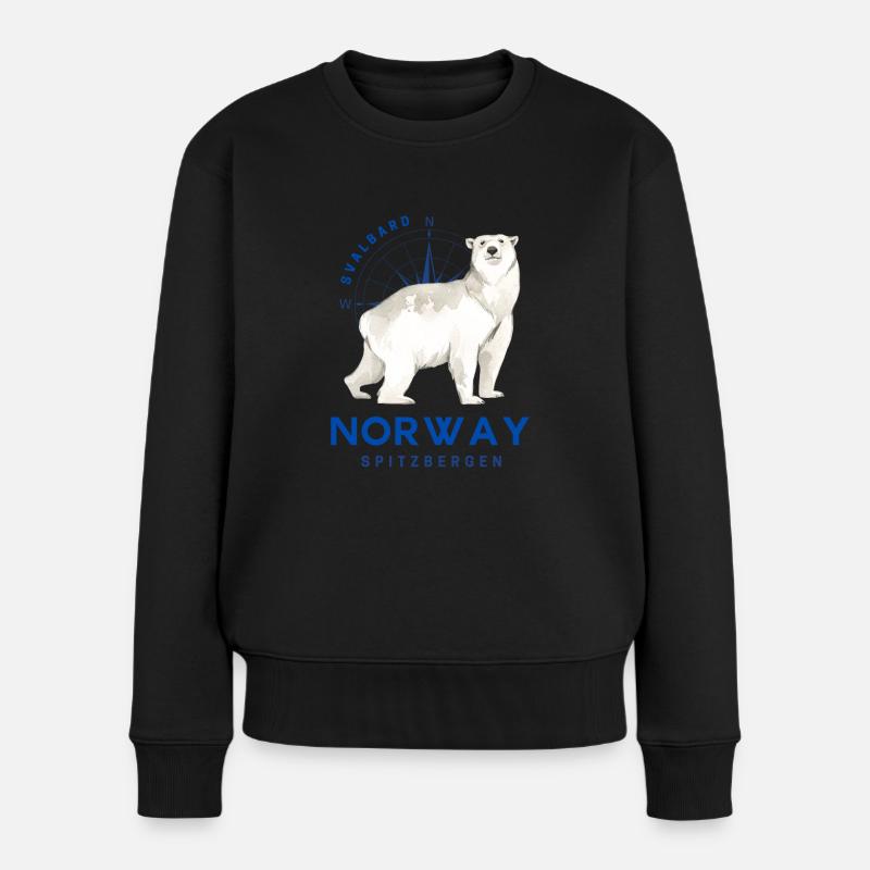 Svalbard Spitzbergen Design Norwegen - Frauen Premium Bio Pullover - Schwarz