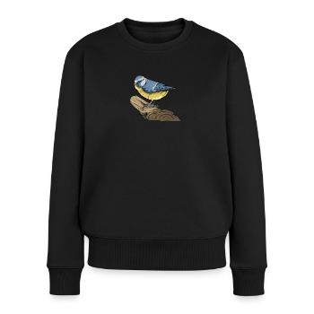 Blue I Bird motif for birdwatchers - Women's Premium Organic Jumper - black - Front - Julia (174cm)