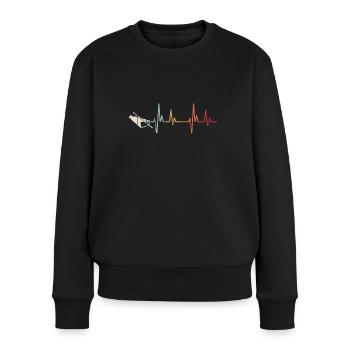 Kuhglocke Mehr Cowbell-Vintager - Frauen Premium Bio Pullover - Schwarz - Vorne - Julia (174cm)