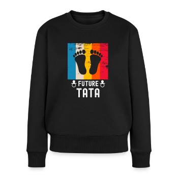 Future tata tante cadeau naissance vintage - Pull Premium bio Femme - noir - Devant - Julia (174cm)