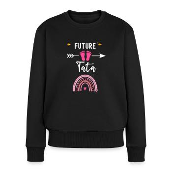 Future tata cadeau naissance tata tante - Pull Premium bio Femme - noir - Devant - Julia (174cm)