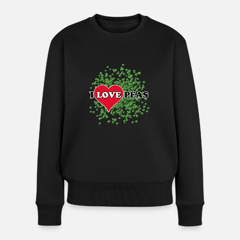 Ich liebe Erbsen - Frauen Premium Bio Pullover - Schwarz