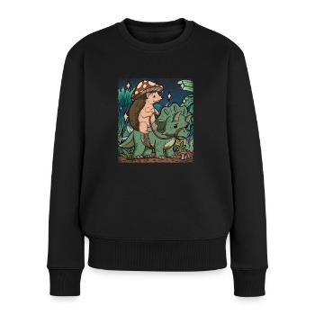 Hérisson Cottagecore - Pull Premium bio Femme - noir - Devant - Julia (174cm)
