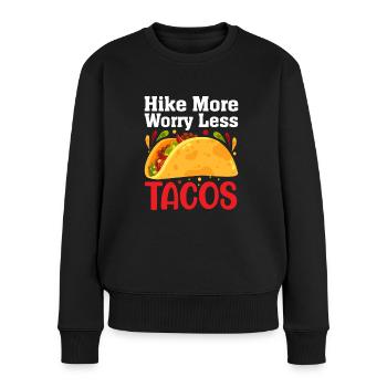 Randonnée Plus Manger Taco Randonnée Camping En plein air - Pull Premium bio Femme - noir - Devant - Julia (174cm)