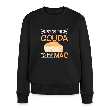 Gouda Käse Besessenheit Käsesucht Goudaliebe - Frauen Premium Bio Pullover - Schwarz - Vorne - Julia (174cm)
