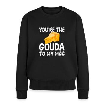 Gouda Käse Besessenheit Käsesucht Gouda Sucht - Frauen Premium Bio Pullover - Schwarz - Vorne - Julia (174cm)