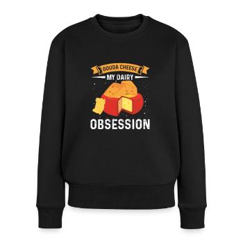 Gouda Obsession Cheese Addiction Cheese - Pull Premium bio Femme - noir - Devant - Julia (174cm)