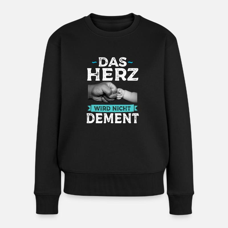 Das Herz Wird Nicht Dement Pflege - Frauen Premium Bio Pullover - Schwarz