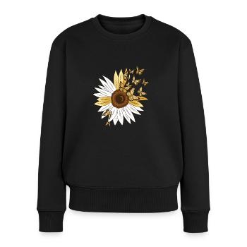 Sunflower Sunflower Flower Butterfly Spring - Women's Premium Organic Jumper - black - Front - Julia (174cm)