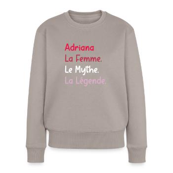 Adriana - Pull Premium bio Femme - taupe - Devant - Julia (174cm)
