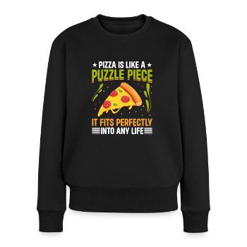 Pizza Pizza Slice Puzzle - Pull Premium bio Femme - noir - Devant - Julia (174cm)