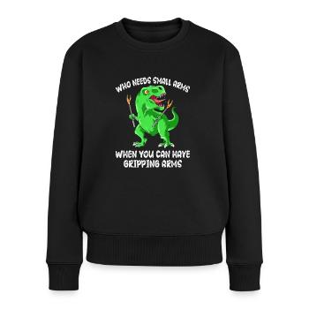 Lustiger Dino Dinosaurier Cooler T-Rex - Frauen Premium Bio Pullover - Schwarz - Vorne - Julia (174cm)