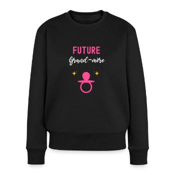 Future grand-mère cadeau annonce grossesse - Pull Premium bio Femme - noir - Devant - Julia (174cm)