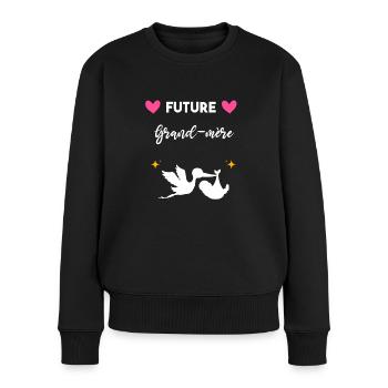 cadeau annonce grossesse Future grand-mère - Pull Premium bio Femme - noir - Devant - Julia (174cm)