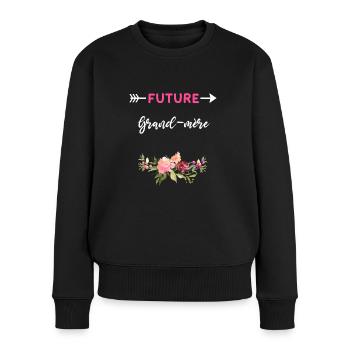 annonce grossesse cadeau Future grand-mère - Pull Premium bio Femme - noir - Devant - Julia (174cm)