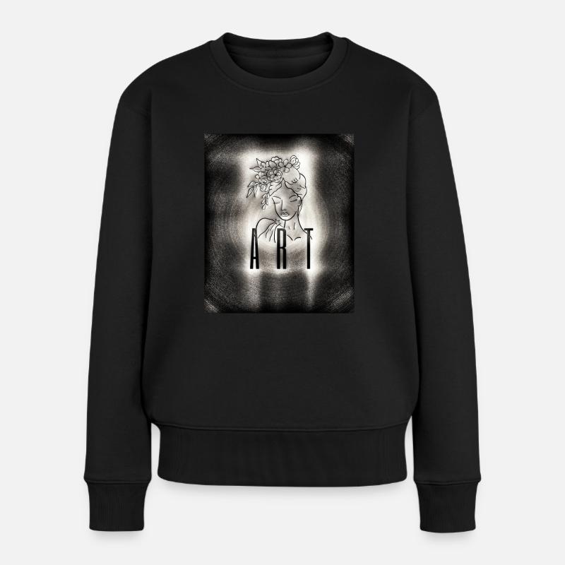 Kunstfrau - Frauen Premium Bio Pullover - Schwarz