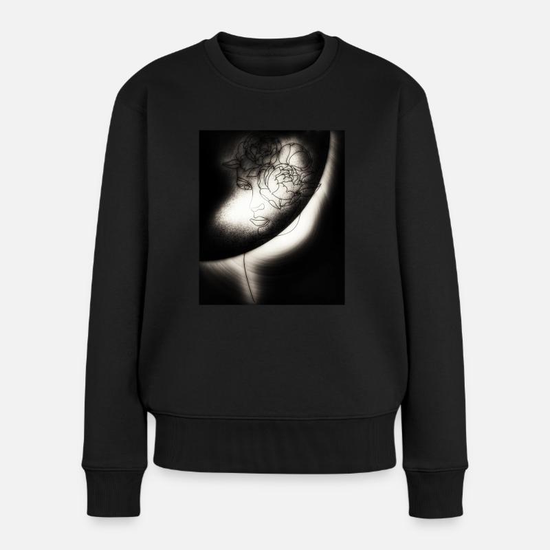 Frau Kunst - Frauen Premium Bio Pullover - Schwarz
