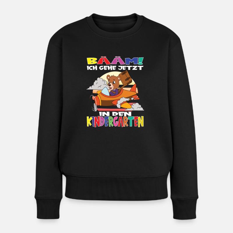 Kindergartenkind Hallo Kindergarten Ich Komme - Frauen Premium Bio Pullover - Schwarz