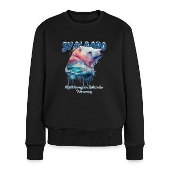 Svalbard Norwegen Spitzbergen Polar Eisbär - Frauen Premium Bio Pullover - Schwarz - Vorne - Julia (174cm)