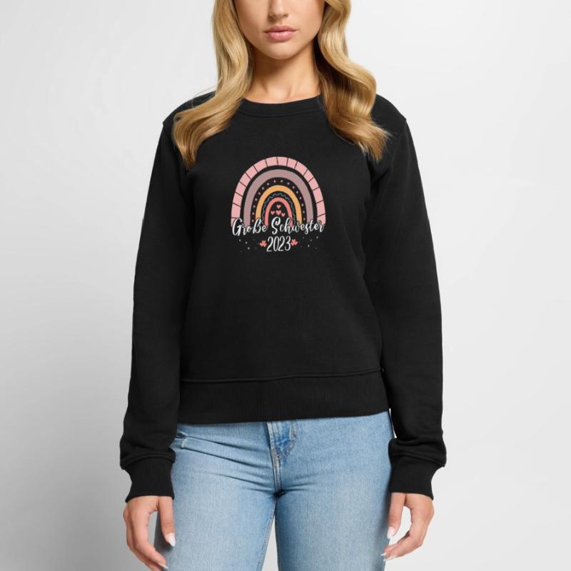 Große Schwester 2023 Boho Regenbogen Mädchen Frauen Premium Bio Pullover