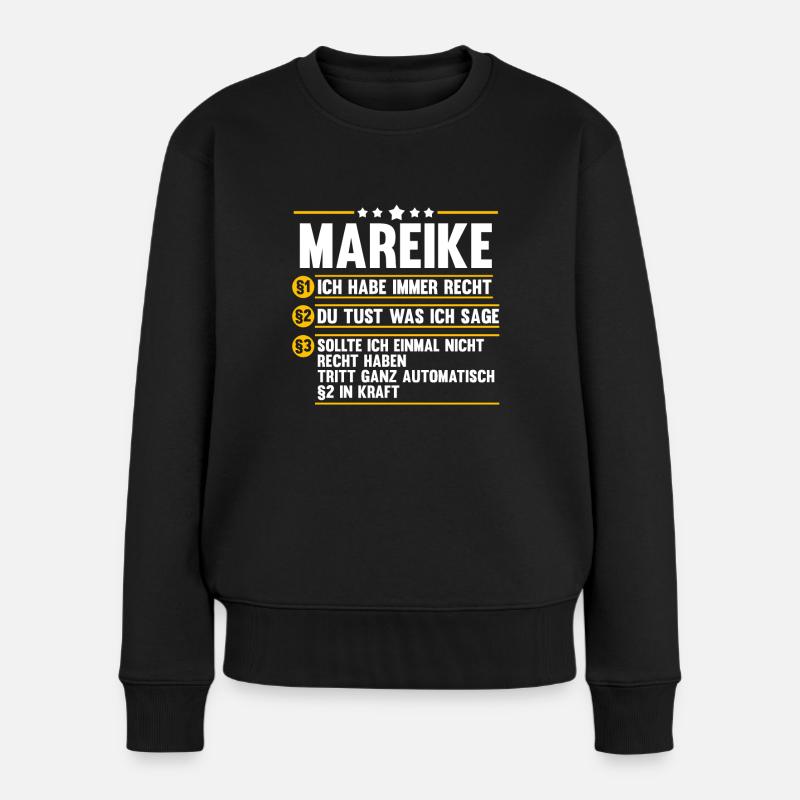 Mareike - Frauen Premium Bio Pullover - Schwarz