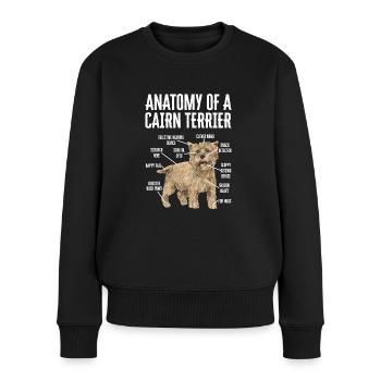 Cairn Terrier Hund - Frauen Premium Bio Pullover - Schwarz - Vorne - Julia (174cm)