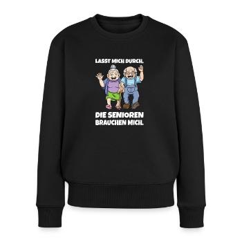 Altenpflege Seniorenpflege Pfleger Geschenk - Frauen Premium Bio Pullover - Schwarz - Vorne - Julia (174cm)
