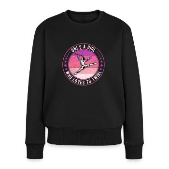 Bâton tournoyant tige tournante - Pull Premium bio Femme - noir - Devant - Julia (174cm)