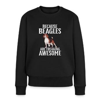 Beagle Cadeau Beagle Propriétaire - Pull Premium bio Femme - noir - Devant - Julia (174cm)