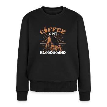 Bloodhound Hund Bluthund - Frauen Premium Bio Pullover - Schwarz - Vorne - Julia (174cm)