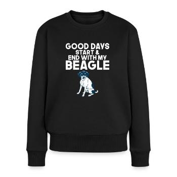 Beagle Cadeau Beagle Propriétaire - Pull Premium bio Femme - noir - Devant - Julia (174cm)