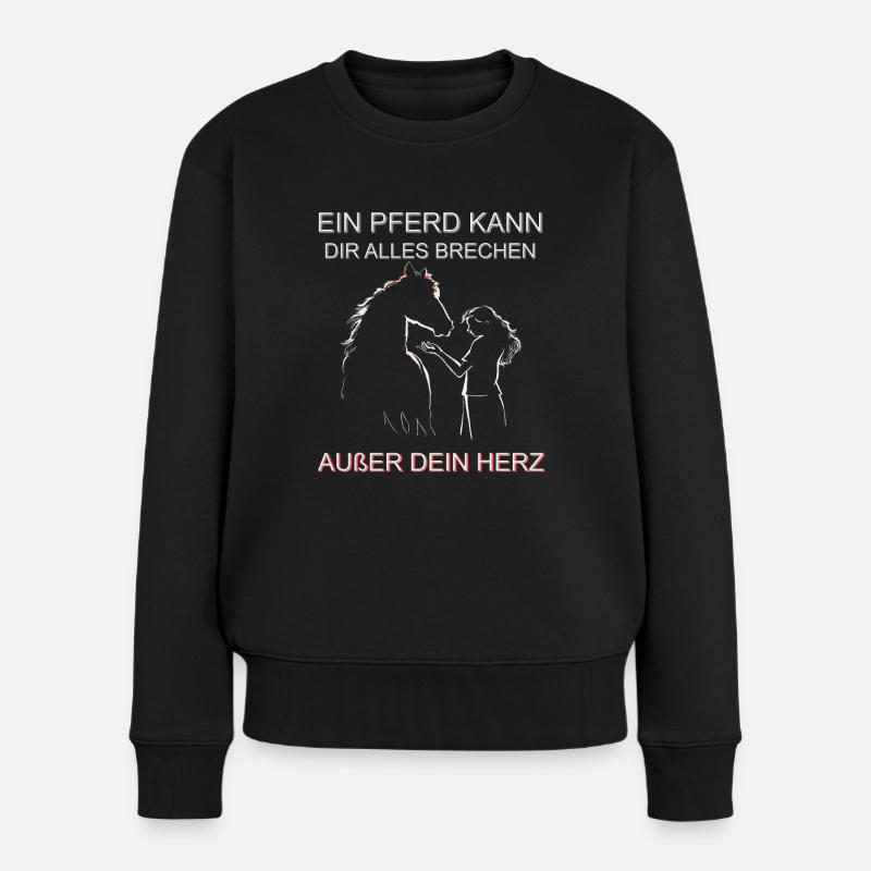 SCHÖNES PFERDE DESIGN MIT SPRUCH I REITEN - Frauen Premium Bio Pullover - Schwarz