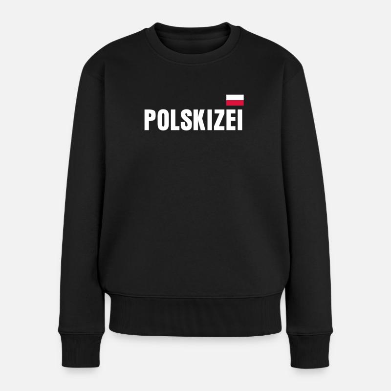 Polen Spruch Witz Polnisch - Frauen Premium Bio Pullover - Schwarz