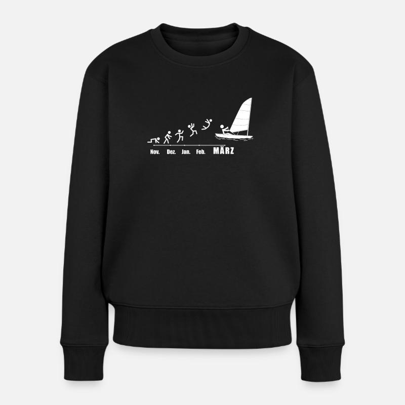 Segler Segel-Boot Segelschiff Segelyacht - Frauen Premium Bio Pullover - Schwarz