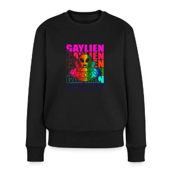 Gender Lesben, Schwule, Trans, Queer Regenbogen - Frauen Premium Bio Pullover - Schwarz - Vorne - Julia (174cm)