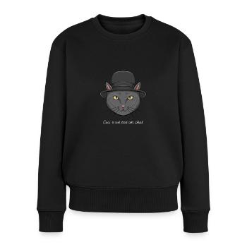 Kunstgeschichte Bildende Kunst Surrealismus Katze - Frauen Premium Bio Pullover - Schwarz - Vorne - Julia (174cm)