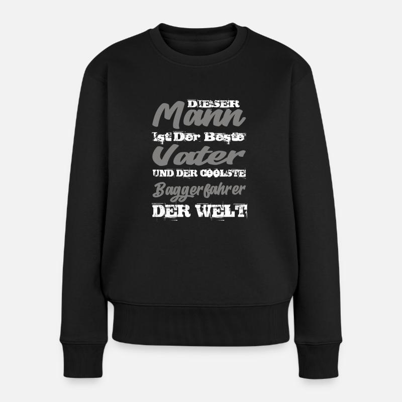 Baggerfahrer - Frauen Premium Bio Pullover - Schwarz