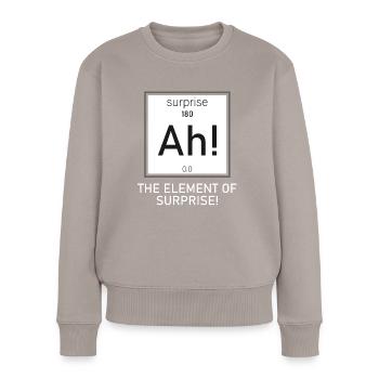 Élément de surprise - Pull Premium bio Femme - taupe - Devant - Julia (174cm)