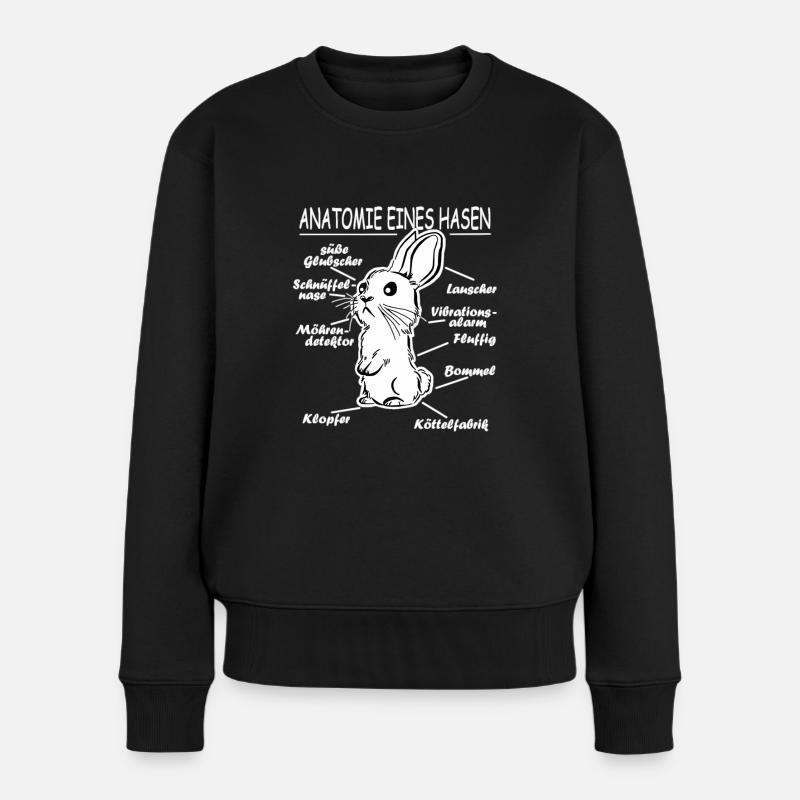 Hase Karnickel Ostern Kinder niedlich Hasenmama - Frauen Premium Bio Pullover - Schwarz