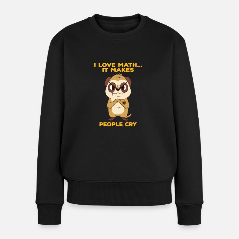 Le suricate en colère aime les maths - Pull Premium bio Femme - noir