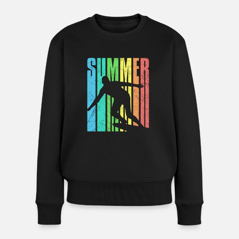 Summer surfin look vintage - Pull Premium bio Femme - noir