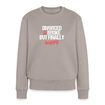 Divorcé et fauché mais finalement heureux divorce - Pull Premium bio Femme - taupe - Devant - Julia (174cm)