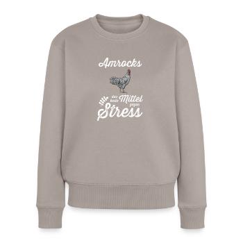 Amrock Huhn I Chicken Geflügel Motiv für - Frauen Premium Bio Pullover - Taupe - Vorne - Julia (174cm)