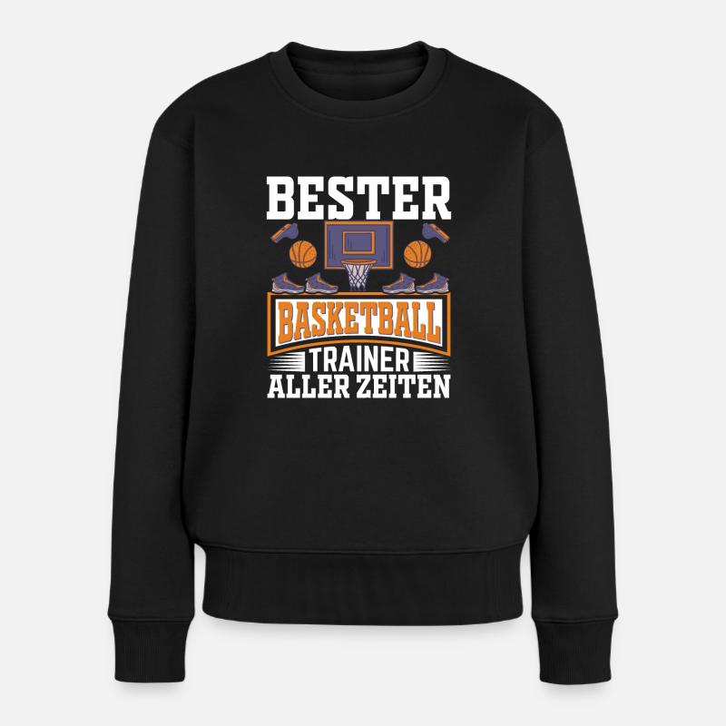 Bester Basketball Trainer aller Zeiten - Frauen Premium Bio Pullover - Schwarz