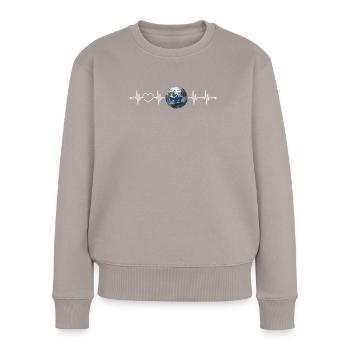 Erde - Frauen Premium Bio Pullover - Taupe - Vorne - Julia (174cm)
