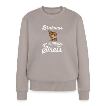Brahma Hühner I Chicken Geflügel Motiv für - Frauen Premium Bio Pullover - Taupe - Vorne - Julia (174cm)