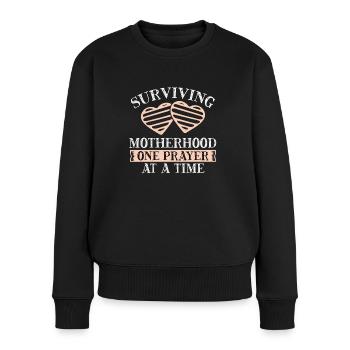 Survie à la maternité - Pull Premium bio Femme - noir - Devant - Julia (174cm)