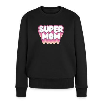 Pink Super Mama - Women's Premium Organic Jumper - black - Front - Julia (174cm)
