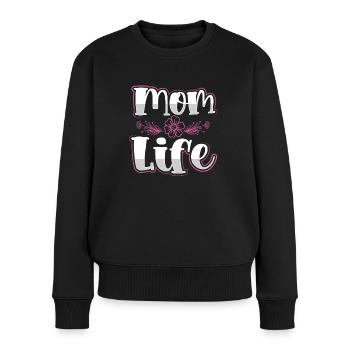 Mama Leben - Frauen Premium Bio Pullover - Schwarz - Vorne - Julia (174cm)