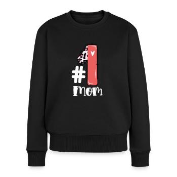 Mutter Nummer Eins - Frauen Premium Bio Pullover - Schwarz - Vorne - Julia (174cm)